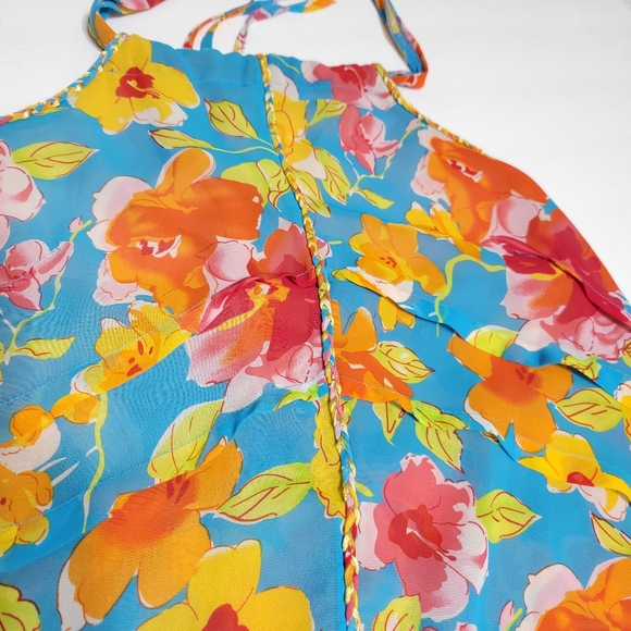 Princy by Jessica Simpson Halter Camisole Tank Top Floral Print Flowly Size L - Picture 5 of 10